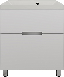 Style Line Тумба с кварцевой раковиной жасмин раковиной Матис 60 белая матовая – фотография-1